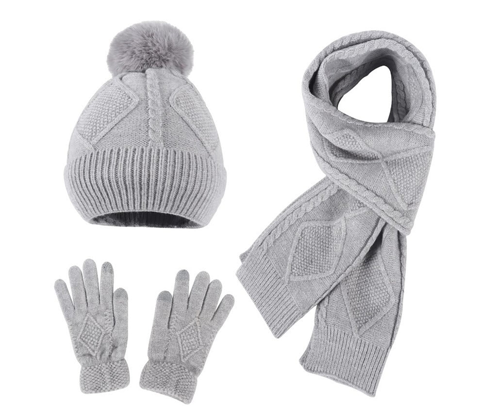 Woolen Hat, Scarf & Glove Set - Harajuku Winter Style