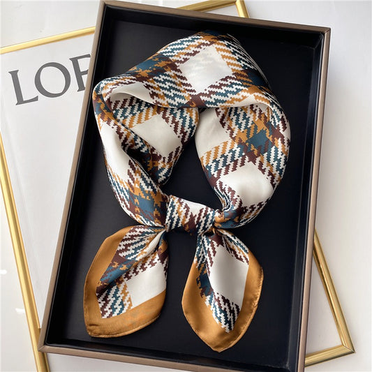 Harajuku Style Checkered Square Scarf