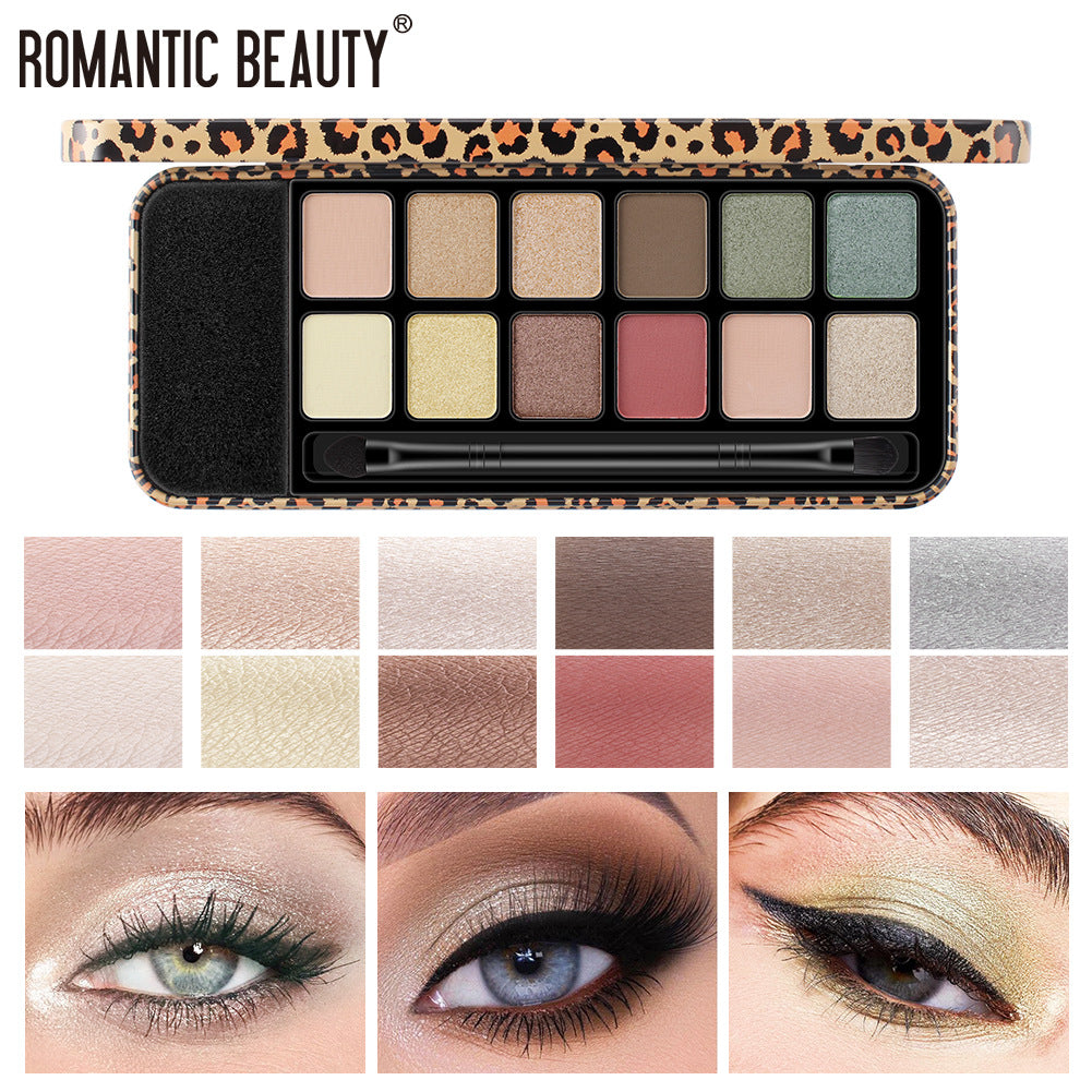 Vibrant Multicolor Leopard Eye Shadow Palette with Glitter