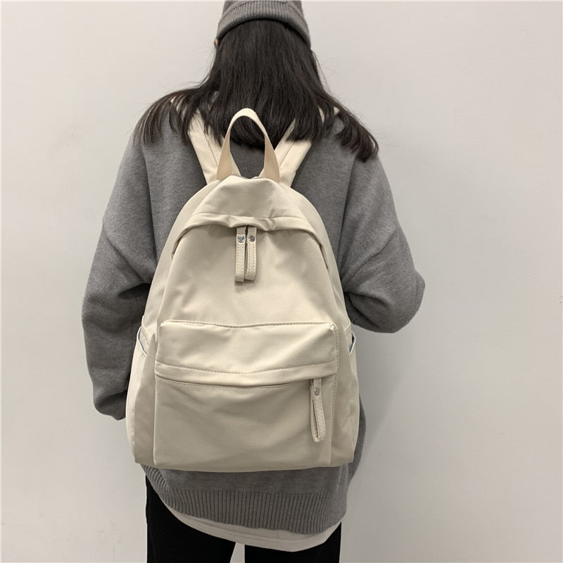Harajuku Style Anti-Theft Canvas Backpack for Girls