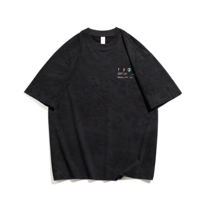 Harajuku Style Washed Distressed Letter Embroidered T-Shirt