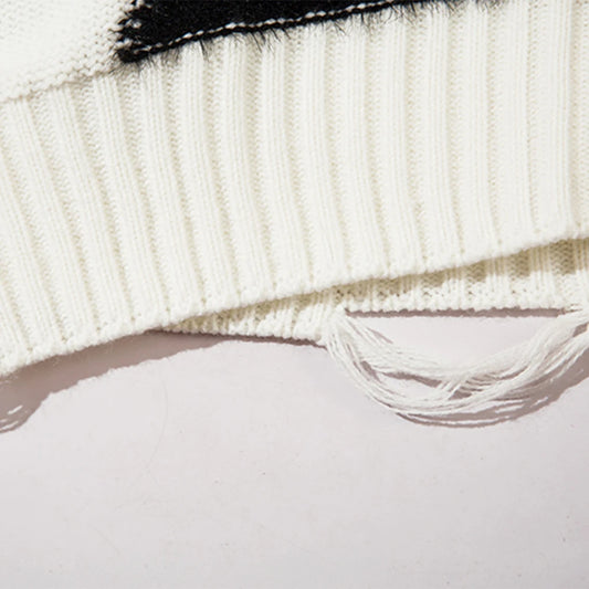 Splice Sweater Stars Knit Pullover Sweater Cotton Harajuku Soft