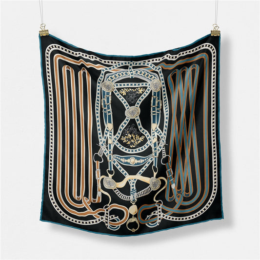 Geometric Striped Small Square Scarf - Harajuku Style