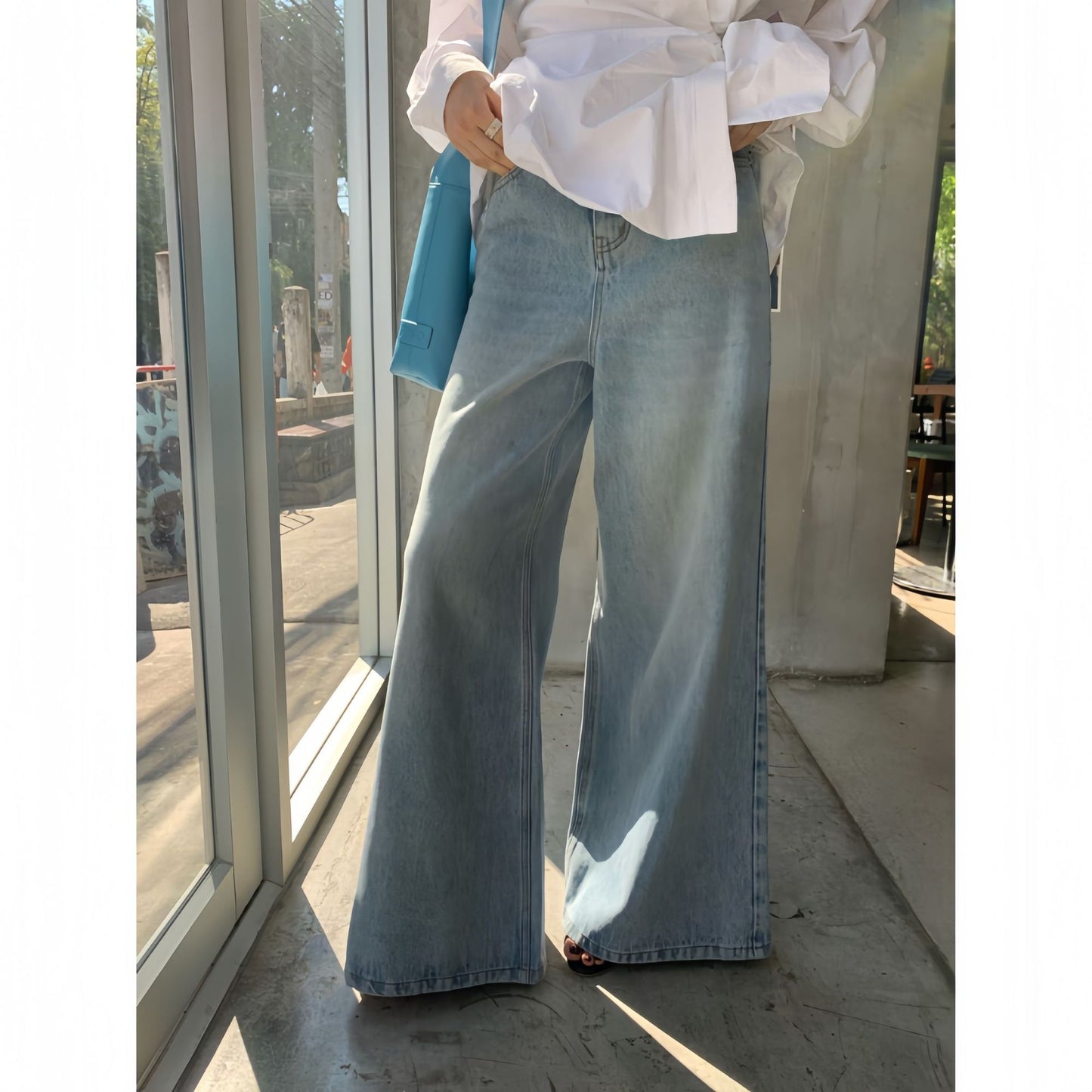 Retro High-Waisted Flared Jeans for Women