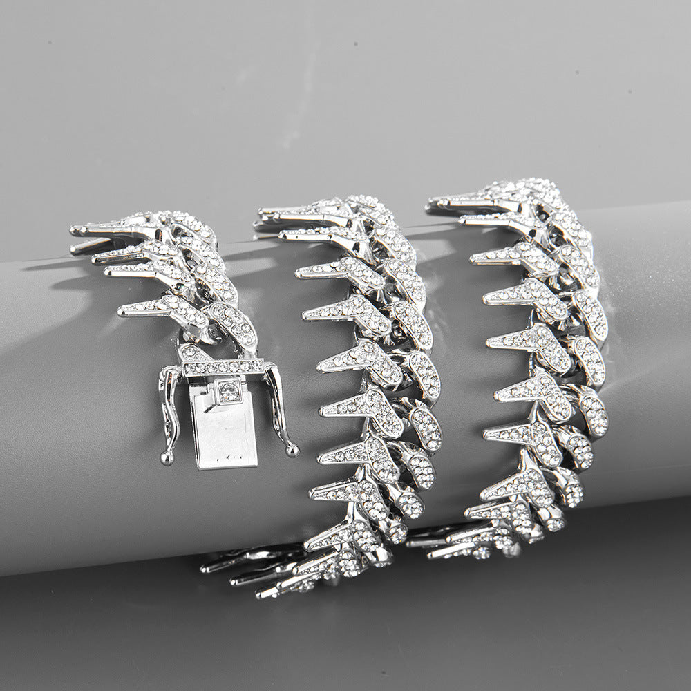 Men's Harajuku Thorns Cuban Necklace - Hip Hop Spike Chain