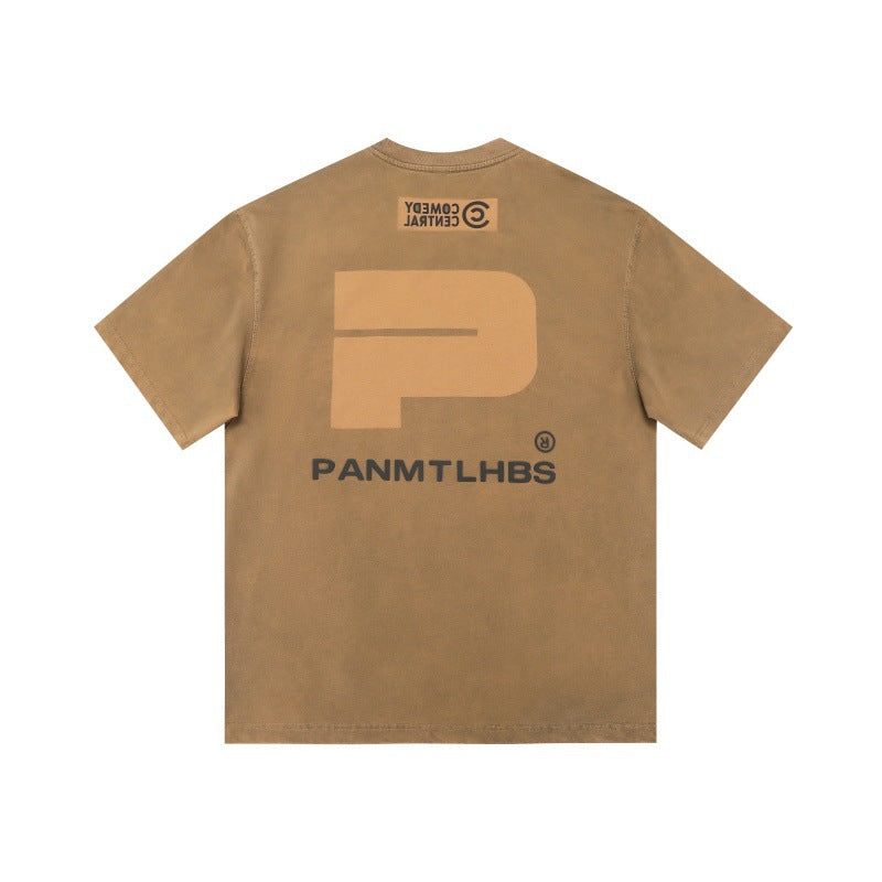 Washed & Distressed Harajuku Letter Print T-Shirt