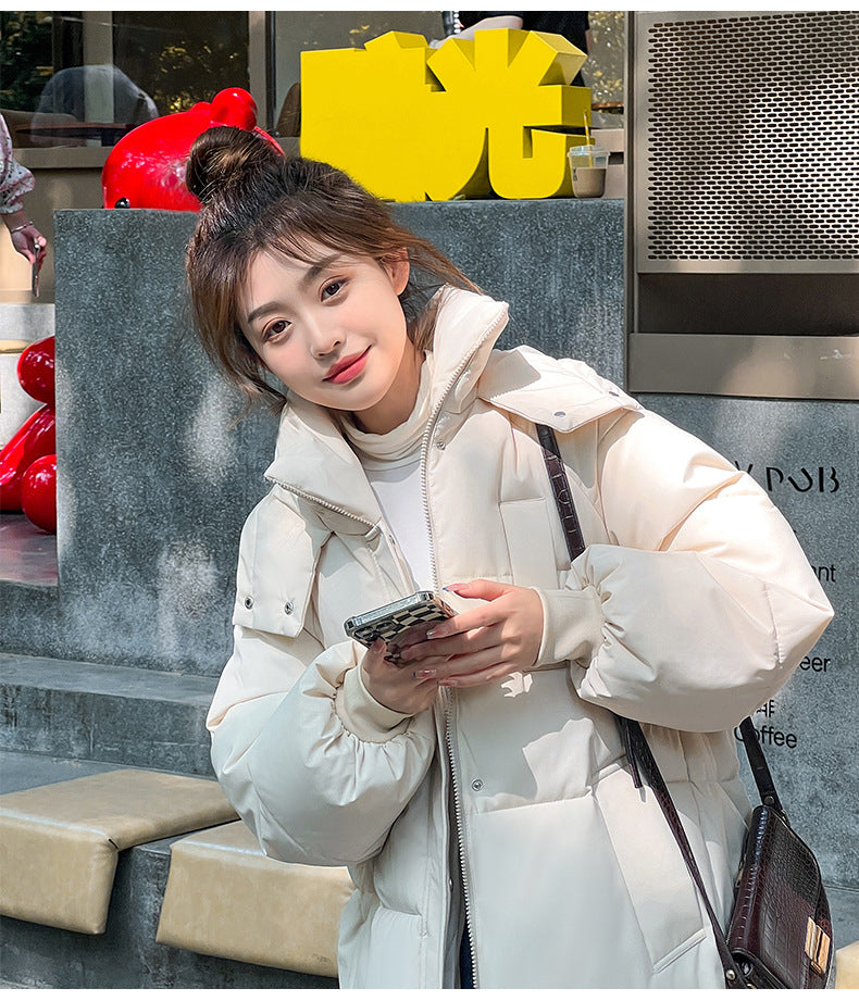 Harajuku Style Women's Cotton Jacket - Loose Fit Outerwear
