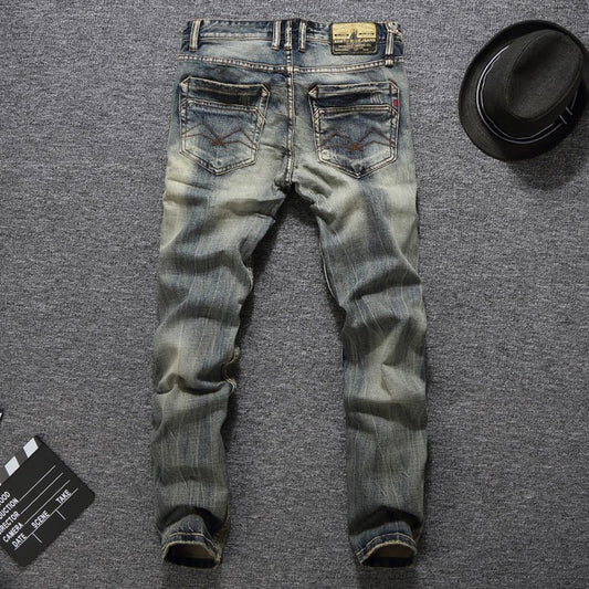 Vintage Italian Slim Fit Jeans - Harajuku Style
