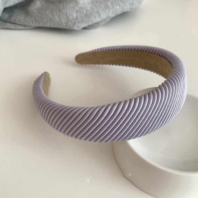 Diagonal Striped Wide-Brimmed Sponge Headband