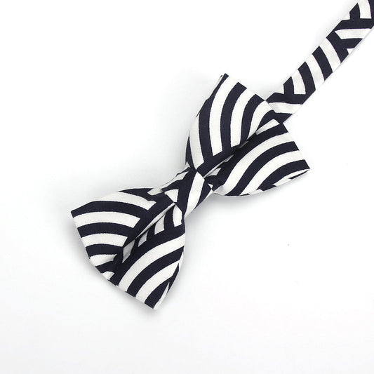 Cotton Vintage Anchor Print Bow Tie