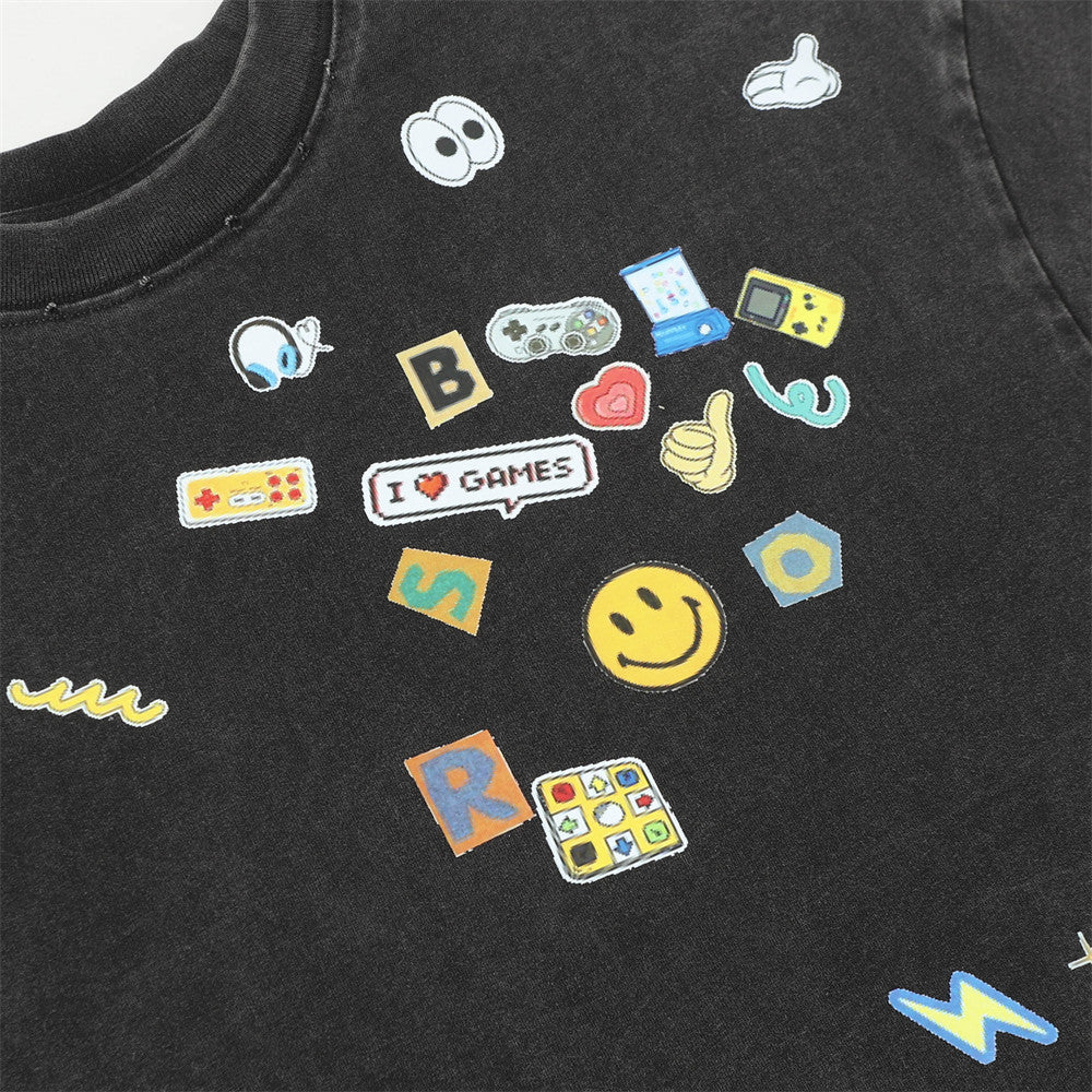 Harajuku Smiley Tie-Dye Short Sleeve T-Shirt for Men