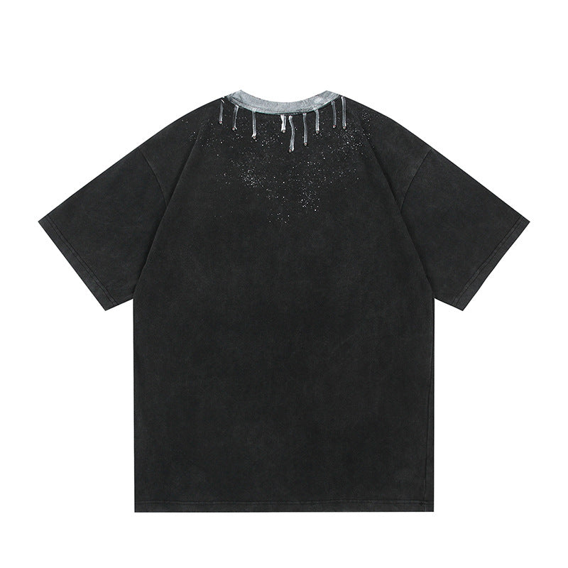 Harajuku Style Cartoon Print Short Sleeve T-Shirt