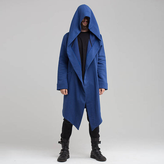 Harajuku Style Hooded Long Cardigan Coat for Men