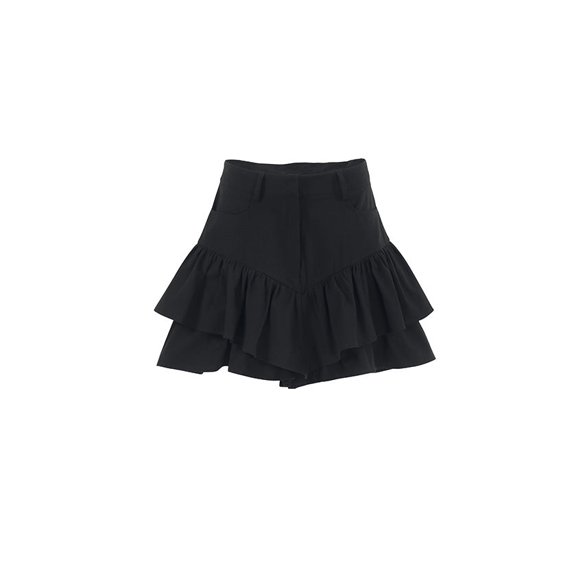 Harajuku Style A-Line Skirt - Versatile Black Short Skirt