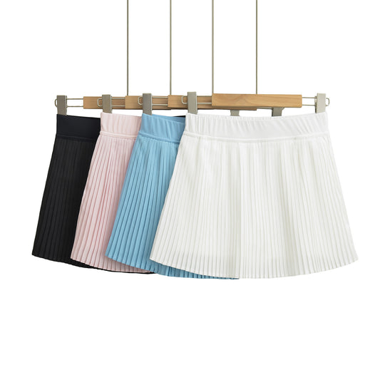 High-Waisted Accordion Pleated Half Body Skirt Tennis Skirt
