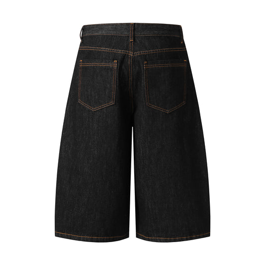 Street Original Denim Embroidered Curved Knife Pants