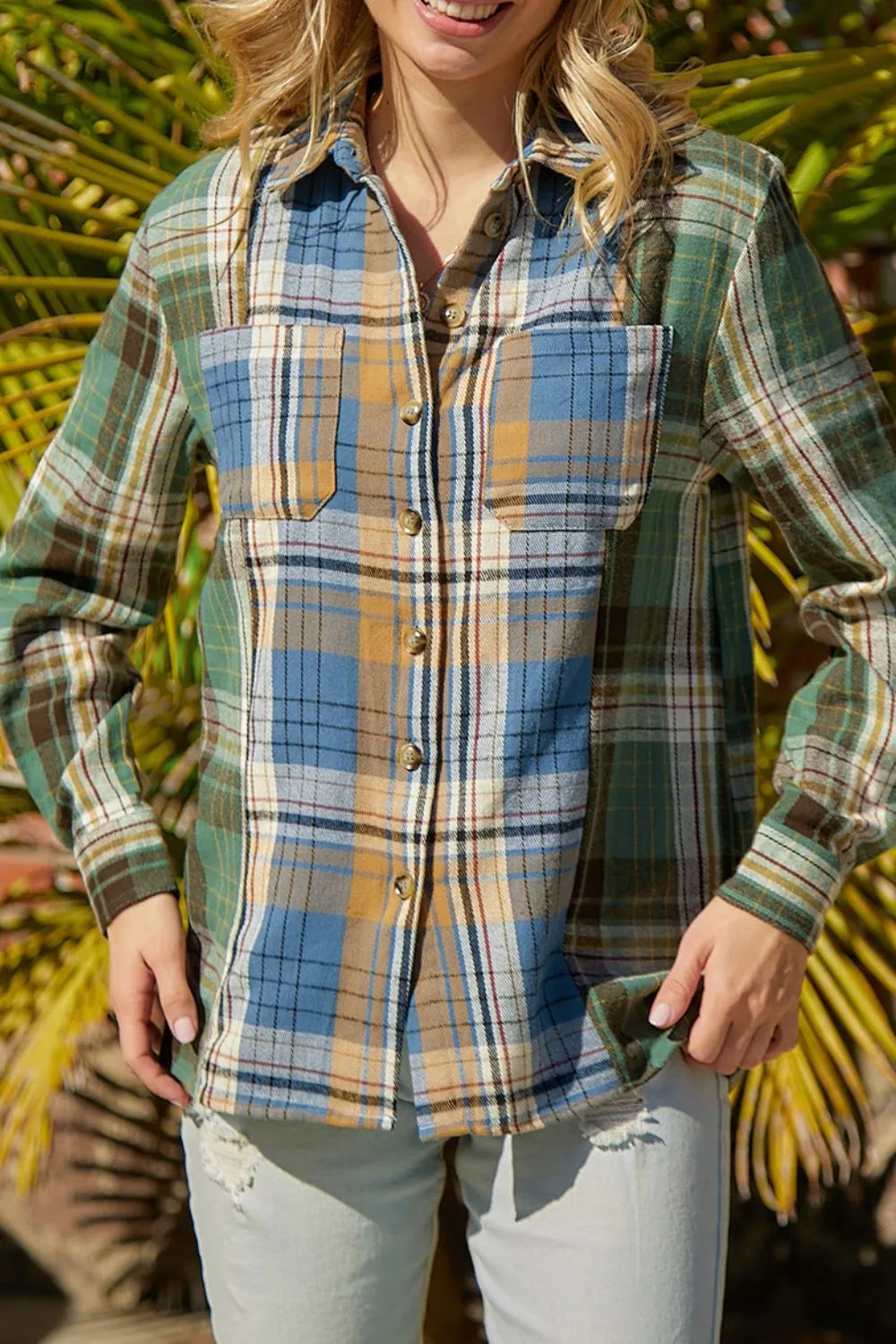 Harajuku Plaid Button Up Long Sleeve Shirt