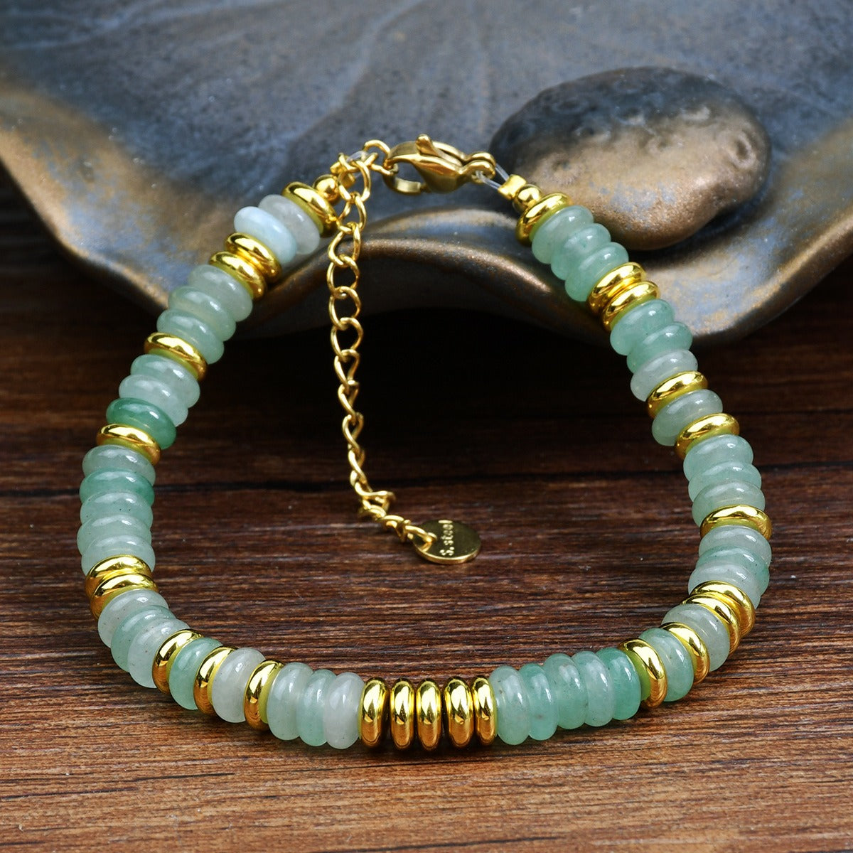 Dopamine Colored Natural Stone Bead Bracelet for Women