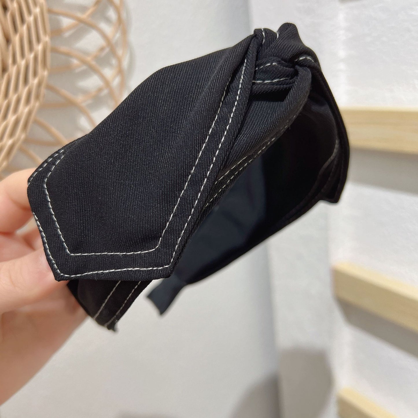 French Bow Black Headband