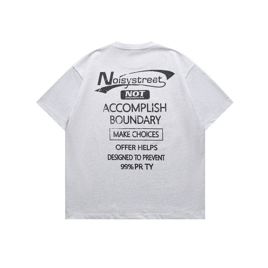 Harajuku Style Distressed Letter Print Unisex Tee