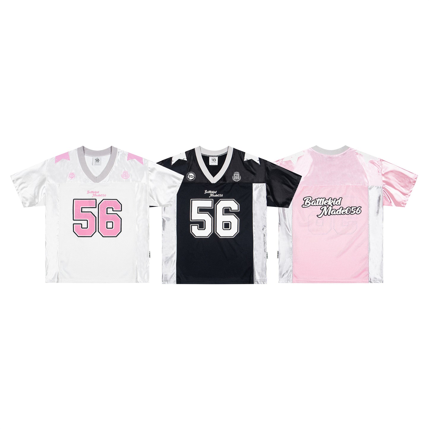 Color Block Splicing Mesh Loose Jersey T-Shirt