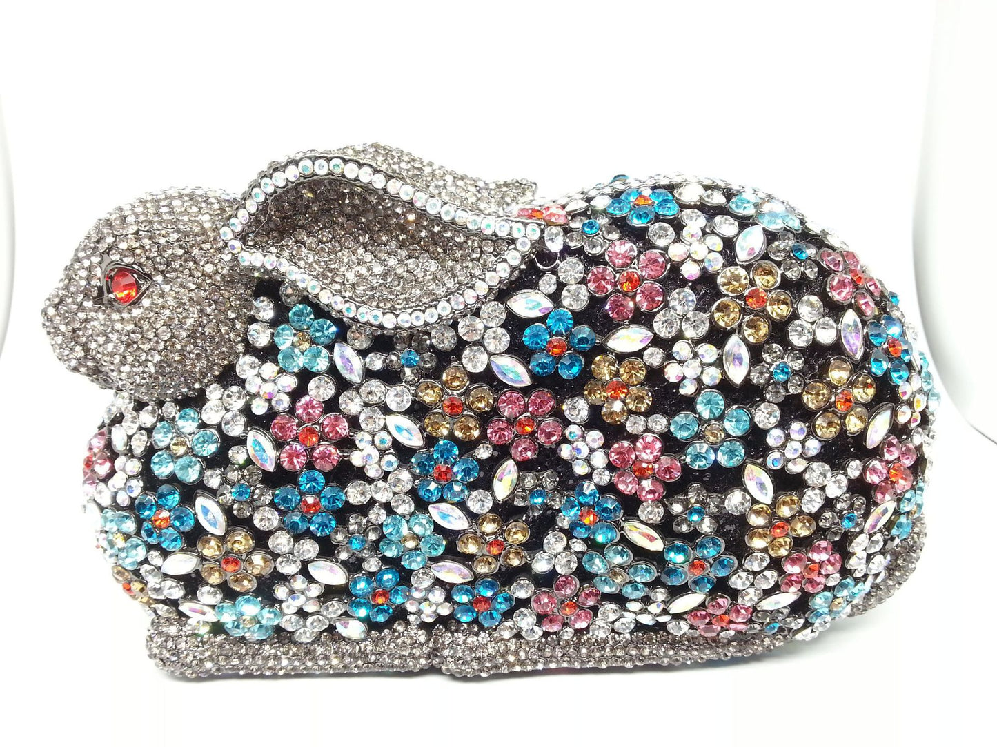 Luxury Rabbit Bunny Crystal Minaudiere Clutch