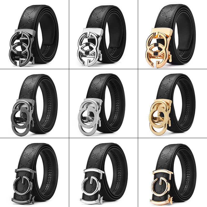 Men's Harajuku Style Genuine Leather Automatic Buckle Belt