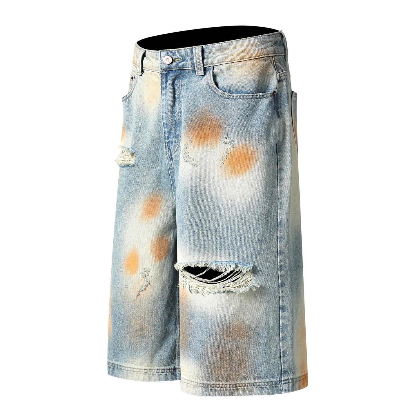 Design Sense Rusty Cut-Off Wide-Leg Denim Pants