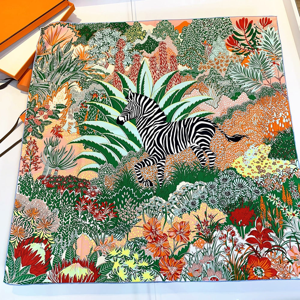 Handmade Jungle Horse Square Scarf - Harajuku Style