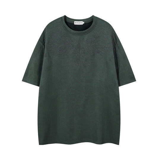 Harajuku Style Embroidered Short Sleeve T-Shirt