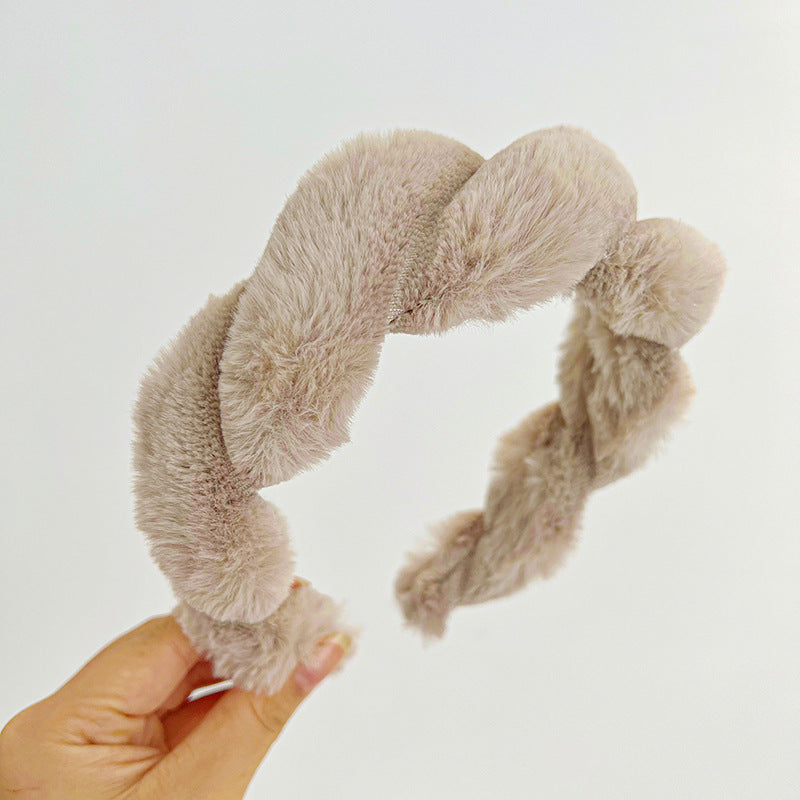 Cute Furry Rabbit Hair Braid Hair Band