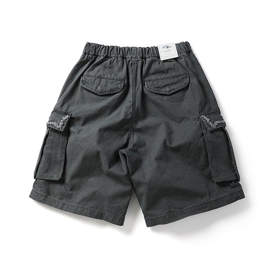 Summer Men's Work Shorts - Trendy Ripped Design