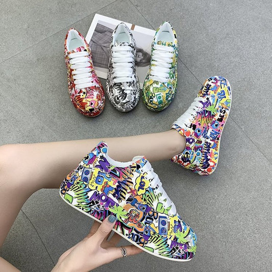 Harajuku Style National Flag Lace-Up Sports Shoes