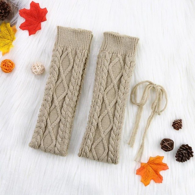 Harajuku Style Ladies Cable Knit Thigh High Stockings