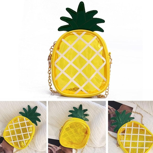 Pineapple Shape Chain Messenger Bag - Harajuku Style