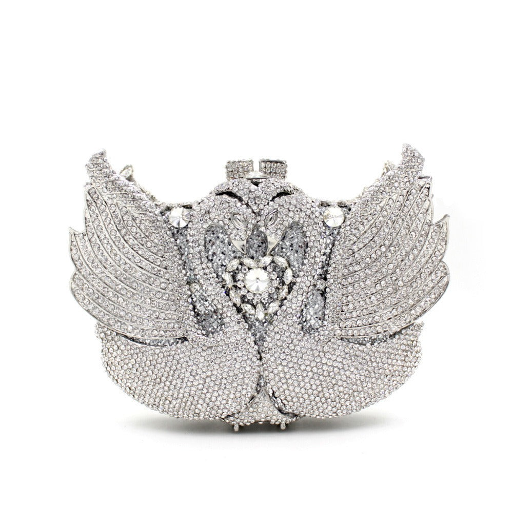 Swan Diamond Studded Dinner Bag