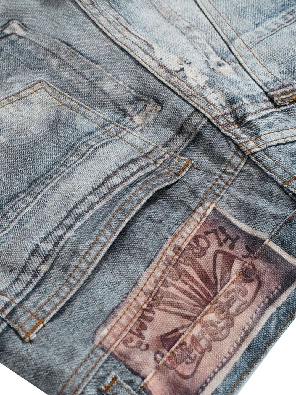 Men's Distressed Button Fly Straight Jeans