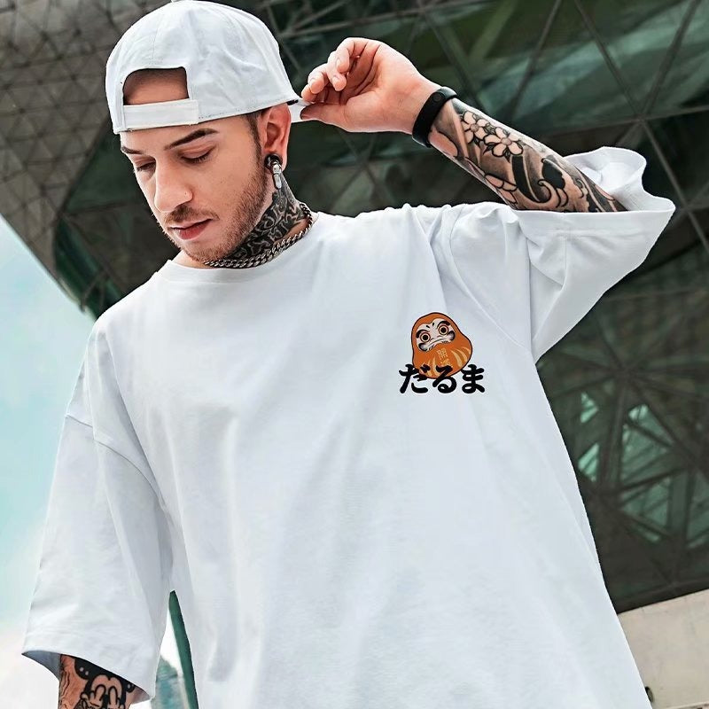 Loose Fit Half Sleeve T-Shirt for Men - Harajuku Style