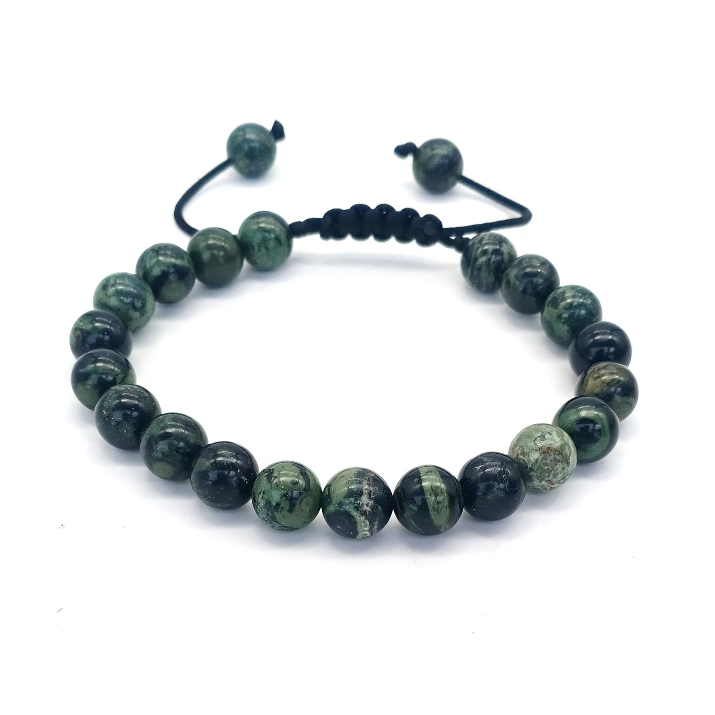 8mm Tiger Eye Stone Beads Bracelet - Adjustable & Braided
