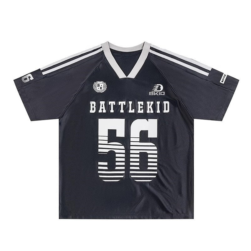 Harajuku Style V-Neck Ice Hockey Jersey T-Shirt