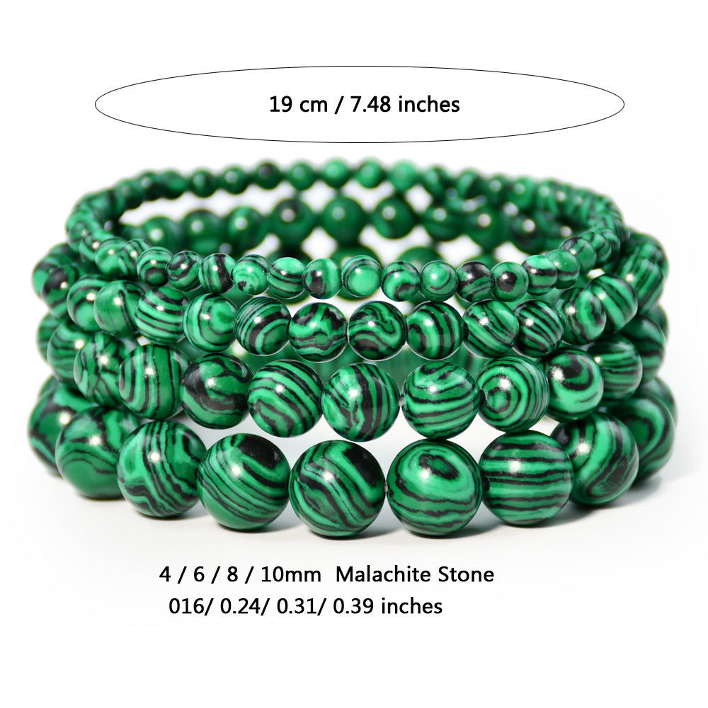 Playful Vintage Malachite Beaded Bracelet for Stacking
