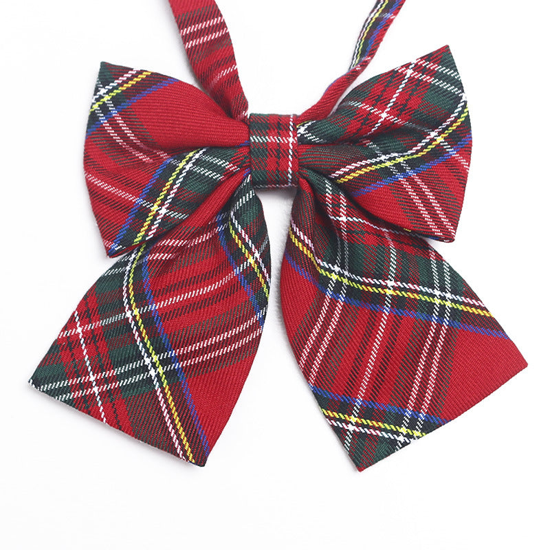 Cotton JK Bow Tie Skirt with Plaid Ornaments