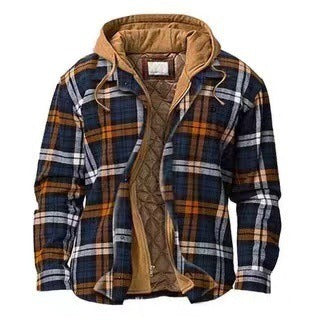 Men's Harajuku Plaid Jacket - Cotton 3D Printed Coat