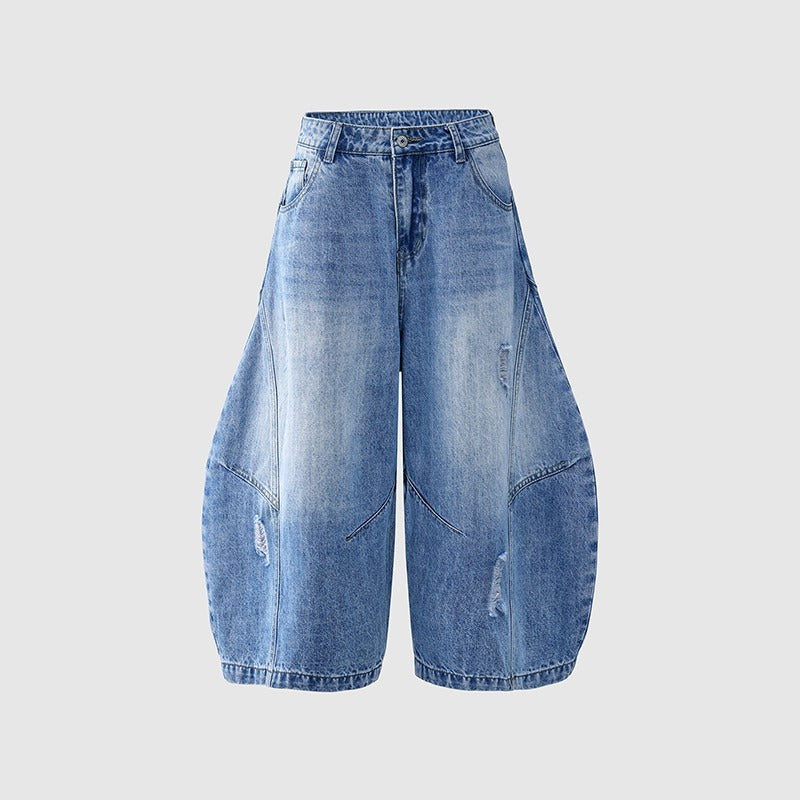 Vintage Blue Wide Leg Jeans - Harajuku Style