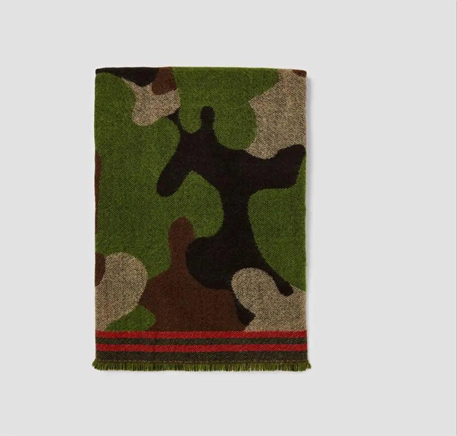 Harajuku Style Cashmere Camo Scarf - Cozy Winter Wrap