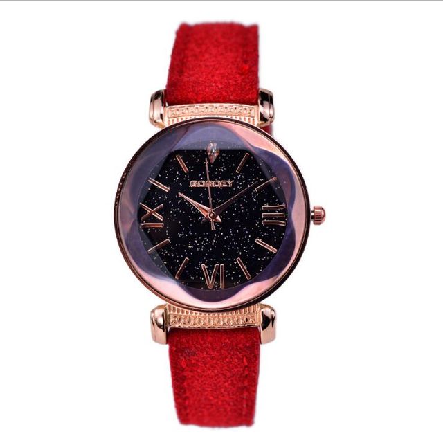 Playful Rose Gold Leather Watch for Women