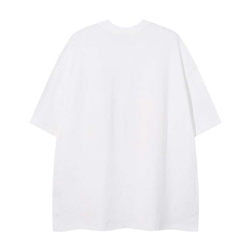 Harajuku Style Letter Print Pure Cotton T-Shirt for Men