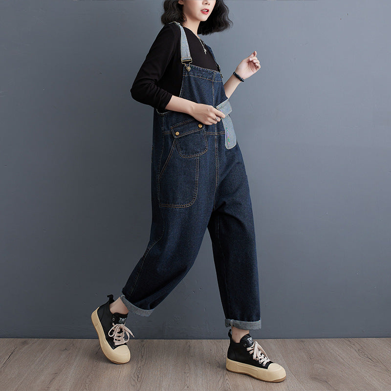 Cowboy Cropped Overalls for Women