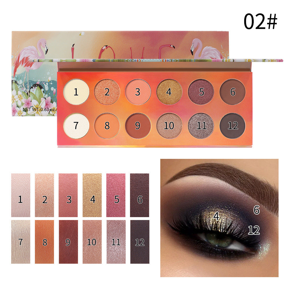 12 Color Dazzle Eye Shadow Palette - Pearlescent Matte Finish