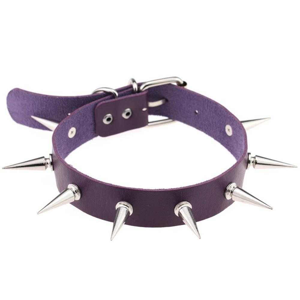 Gothic Black Spike Choker Belt for Women